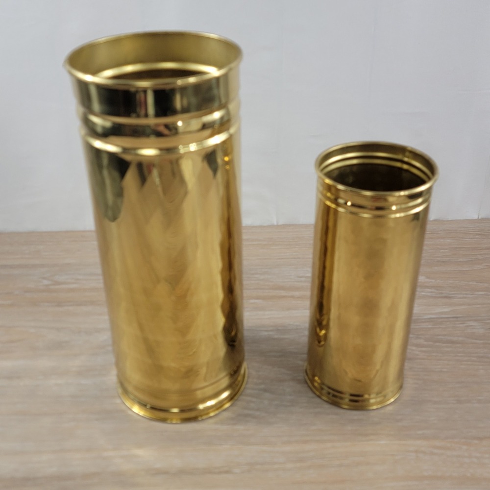 Bristol Brass Set of 2 Brass Buckets 5 x 12 and 3 75 x 9
